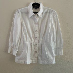 Jones New York, White Button Down, Size Petite Medium